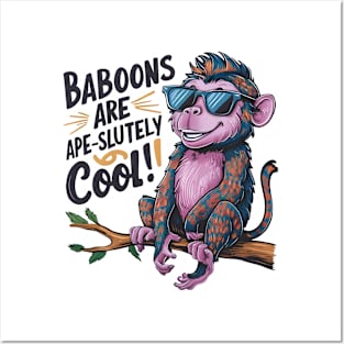 Stylish Baboon: Baboons are ape-solutely cool Posters and Art